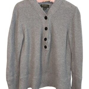 Eddie Bauer Angora Cotton Pullover Sweater Men's XL Gray Item 4511 Vintage 2000s